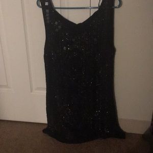 Black flapper-style dress